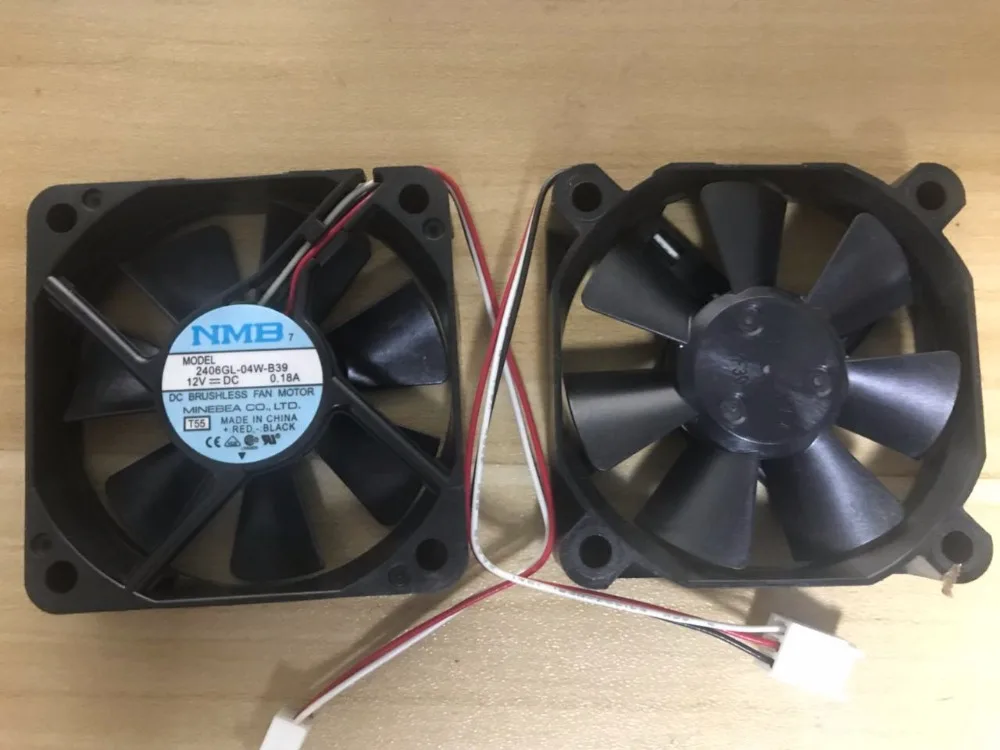 LOT 14 NMB-MAT Minebea 2406GL-04W-B39 6015 12V 0.18A 6CM Frequency converter cooling fan