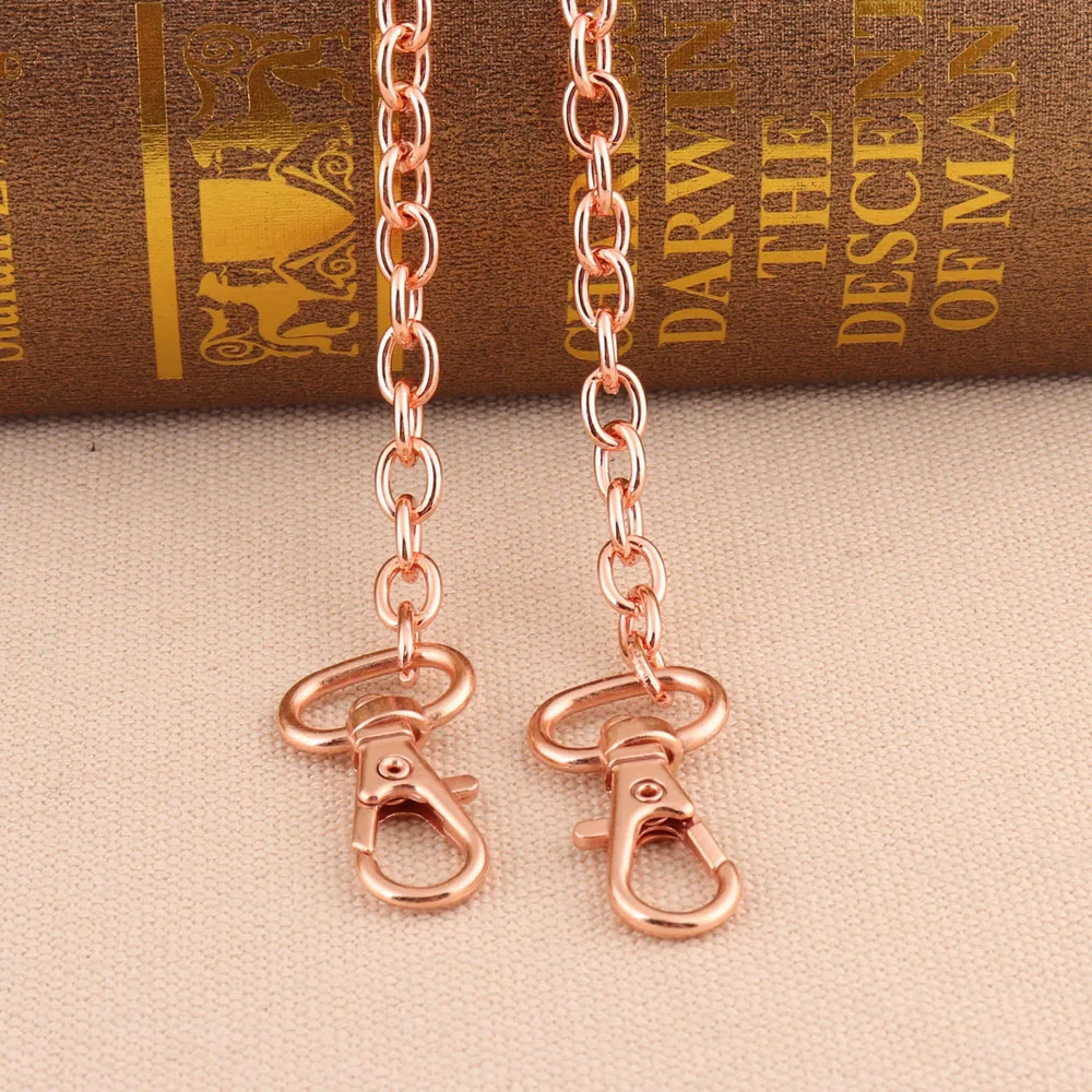 67cm length rose gold color chain link with snap hook charm necklace for bag garment decoration