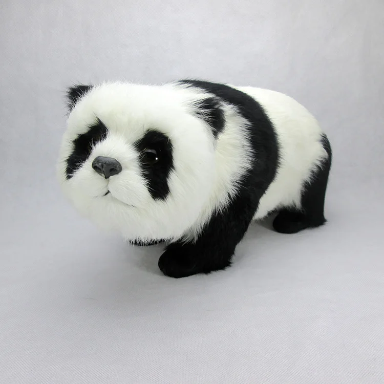 big simulation panda toy lifelike white&black walking panda about 43x19x21cm