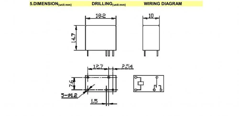 Relais SRSB-05VDC-SL-A SRSB-12VDC-SL-A SRSB-24VDC-SL-A 5V 12V 24V 5A/250VAC 4PIN 50PCS – Detail 2