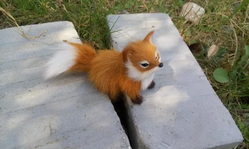 Simulation Animal Fox Plush Genuine Leather Toy Plush Doll Foxes Toy For Kids Birthday Gift