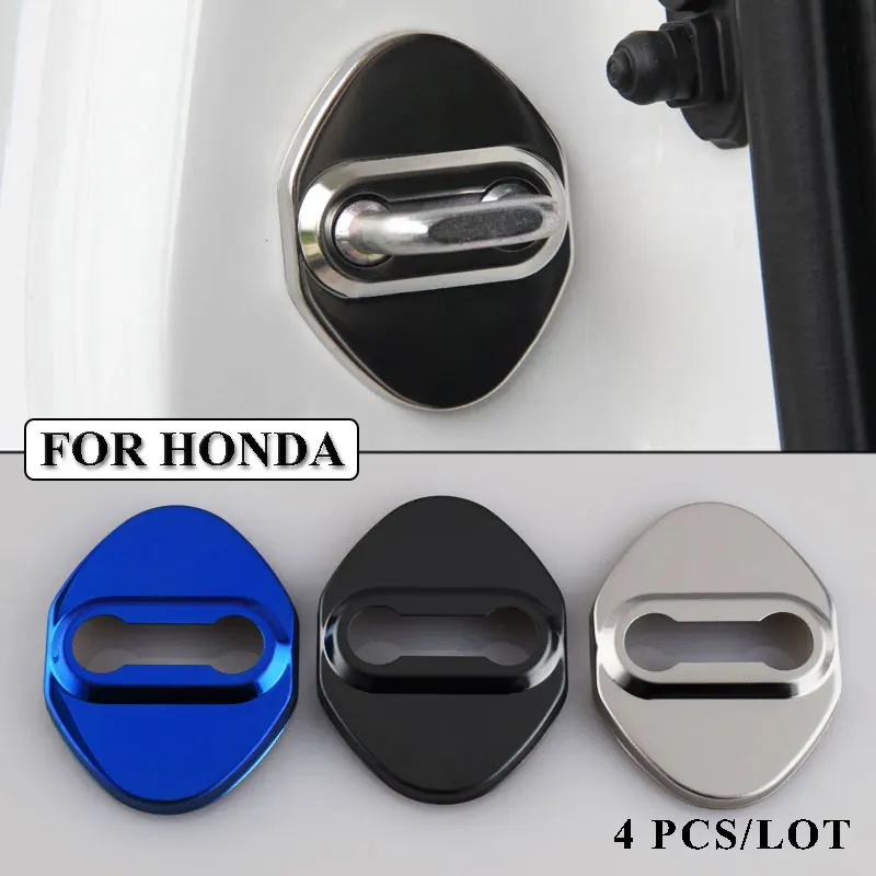 Ceyes Car Styling Door Lock Cover Car Emblems Stickers Case For Honda Accord Fit City Crv Civic Hrv Stainless Steel Car-Styling