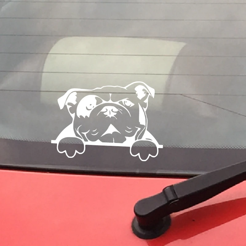 Buldog angielski Naklejka na okno samochodu Dekoracja ścienna, Pet Dog Bulldog Naklejka winylowa Laptop Notebook Naklejki samochodowe Dekoracja