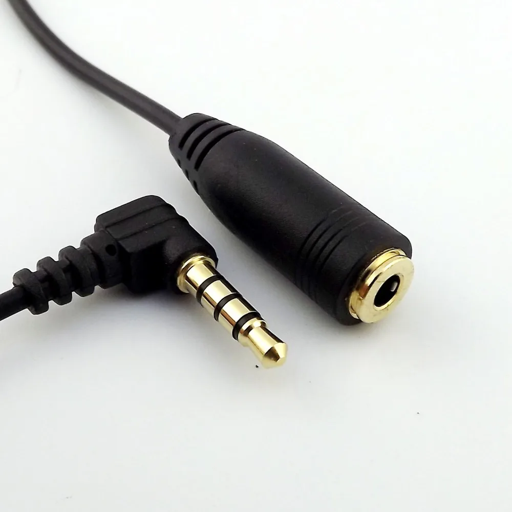 1pc Black 3.5mm Angle CTIA to OMTP Audio Headphones Handsfree Earphones Converter Cable 20cm