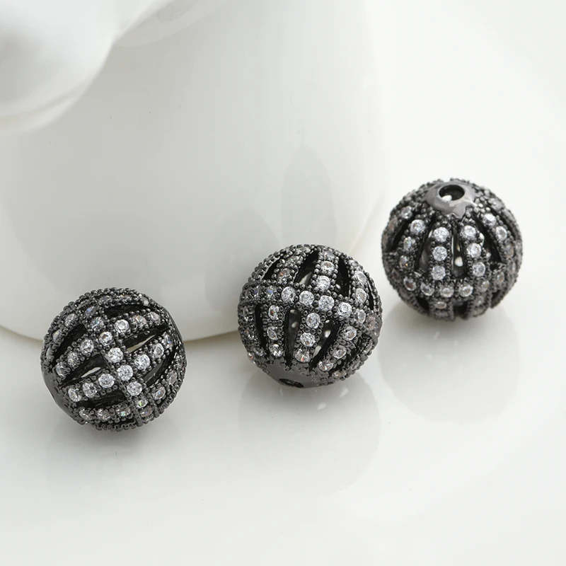 Newest 10mm Hollow out Round Spacer Beads for DIY Jewelry Accessories Making Handmade Woman Man Bracelet Gift