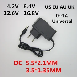 リチウムイオン電池用電源アダプター,AC 100-240v,DC 4.2v,8.4v,12.6v,16.8 v,1a,1000ma,18650