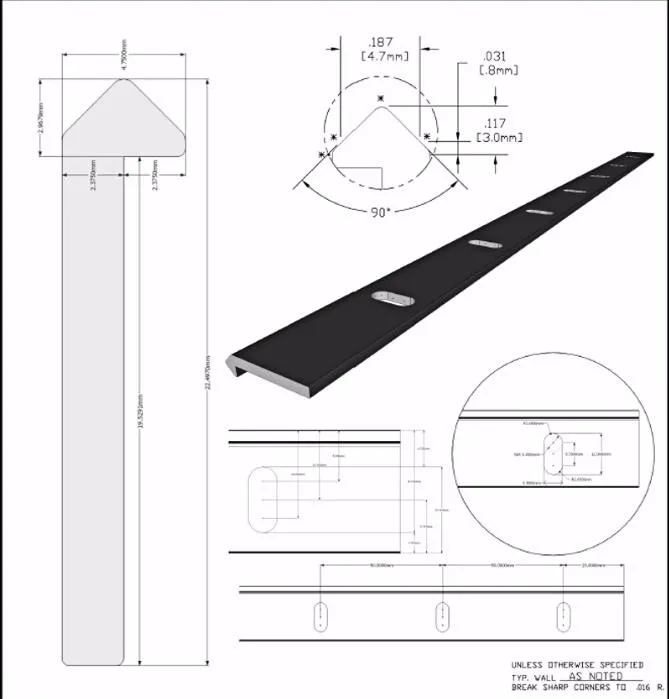 Openrail makerslider V slot rail aluminum extrusion 500mm length per pcs black anodized Fast Ship