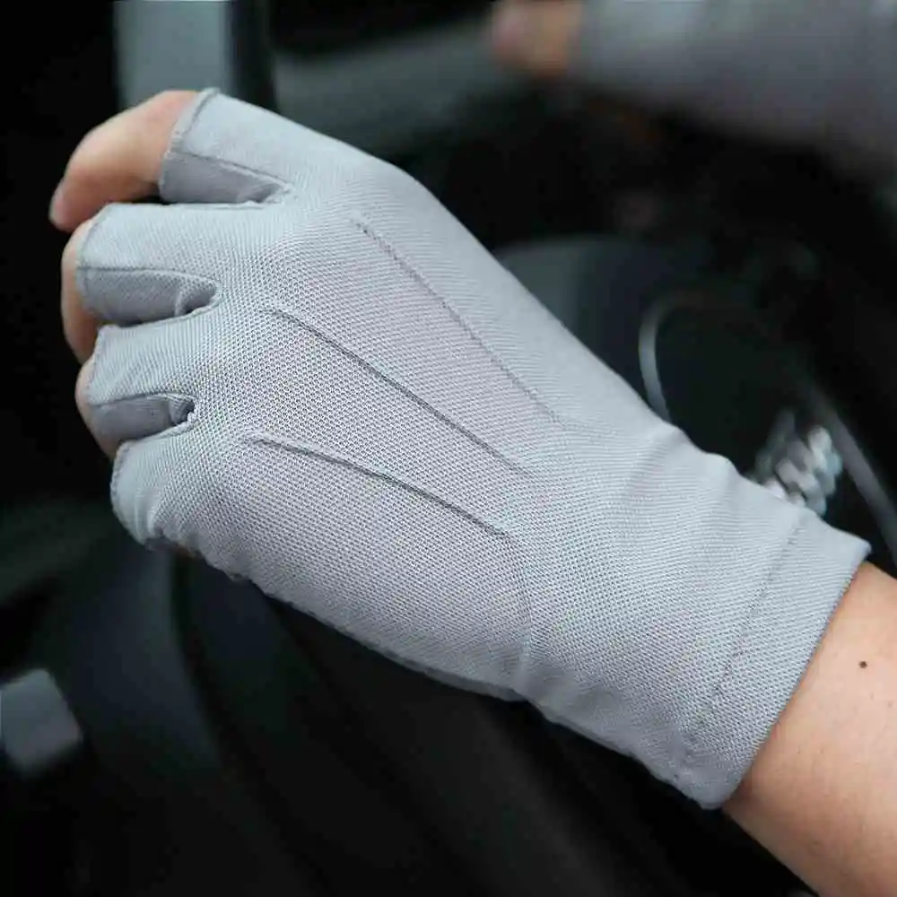 Men'S Thin Section Refers To The Thin Gloves Summer Sun Gloves Breathable Non-Slip Driving Gloves Half Finger SZ009W-5