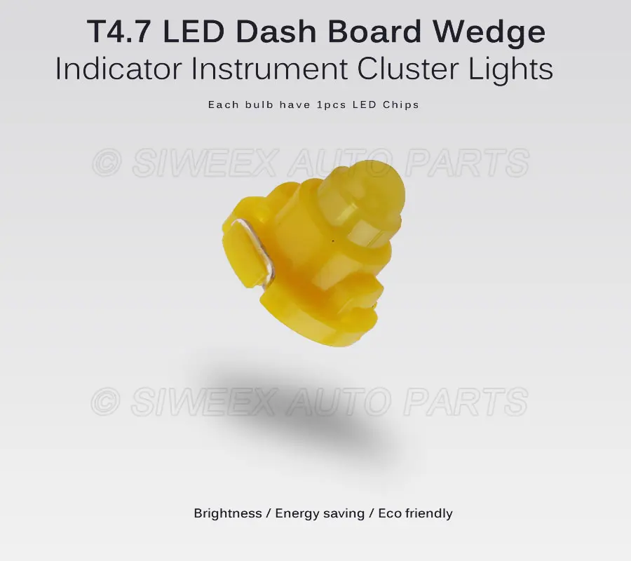 Super Bright 10pcs T4.7 Car LED COB 1 SMD Dashboard Winding Bulbs 12V Warning Indicator Interior Light Neo Wedge
