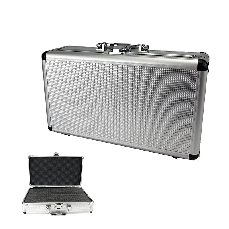 300*170*95mm Aluminum Toolbox Portable Instrument Box Storage Case Suitcase Travel Luggage Organizer W Lining Silver