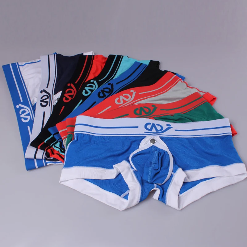 Wangjiang-Boxer en coton pour homme, sous-vêtement, gaine pour pénis, ouverture frontale, dos nu, caleçon gay