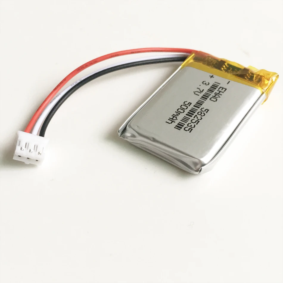 3.7V 500mAh 리튬 폴리머 리포 충전식 배터리, JST PH 2.0mm 3 핀 커넥터 582535, Mp3 GPS 블루투스 카메라 시계 용