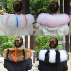 2020 winter new wild fur scarf unisex super real raccoon fur collar fox hat scarf