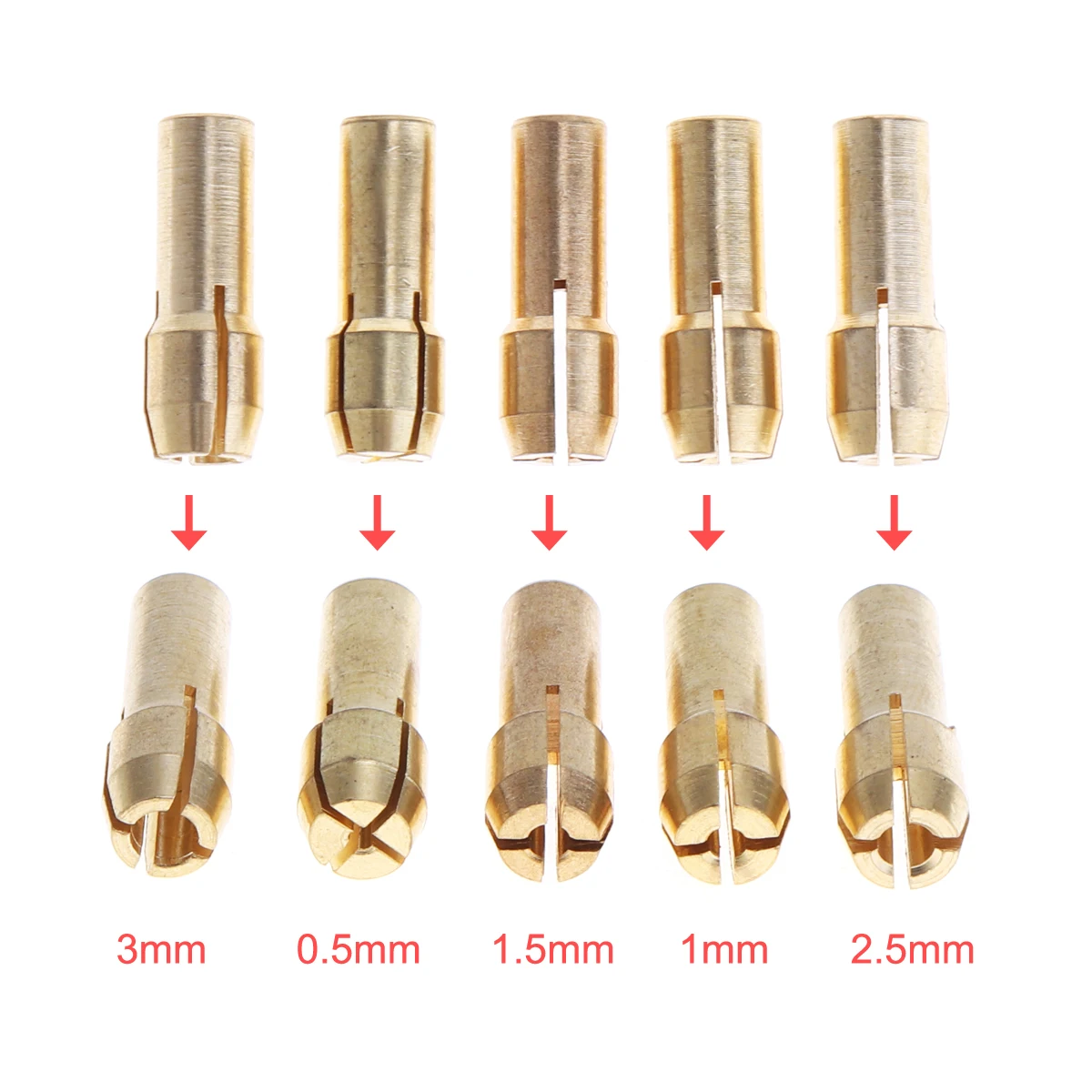 Mini Drill Brass Collet Chuck 7pcs/lot 2.35/3.17mm  Drill Chucks support 0.5 - 3.0MM Drill Bit for ABS Board / Light Board Punch