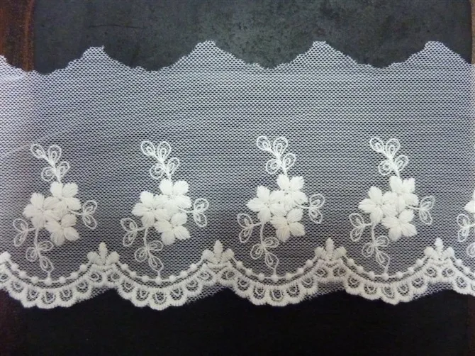

Free shipping Flower white cotton embroidered lace,3-15cm width,XERYzy34