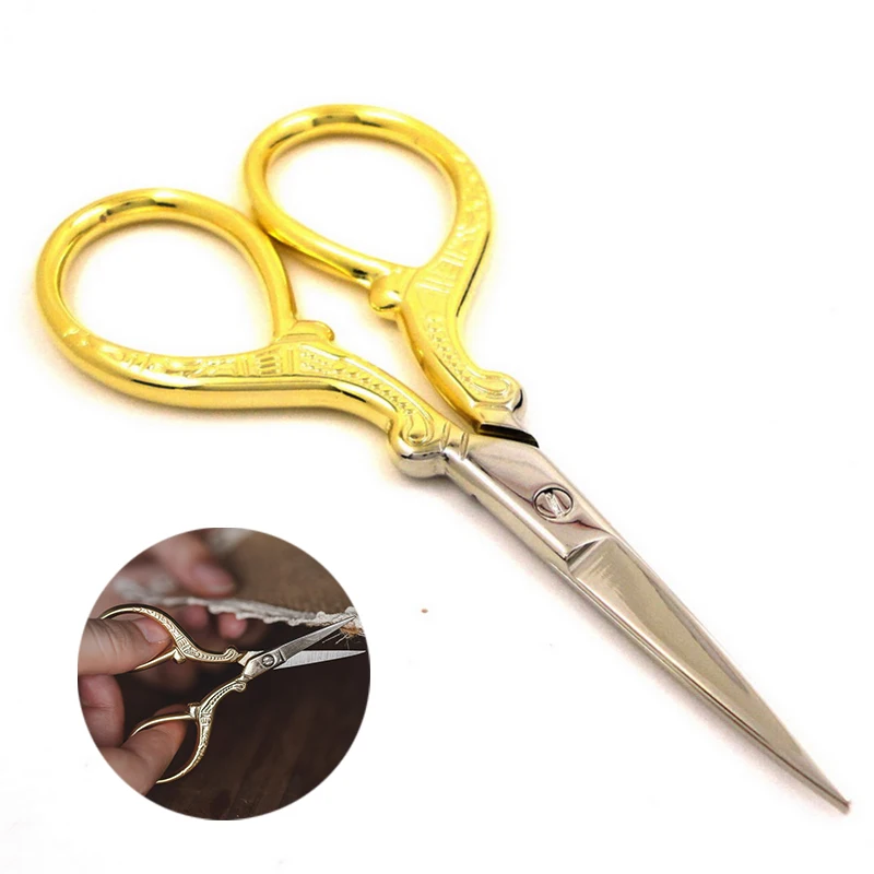 Stainless Steel Phoenix Scissors Embroidery Cross Stitch Thread Sewing Cutting Tools Pointed Round End Retro Scissors