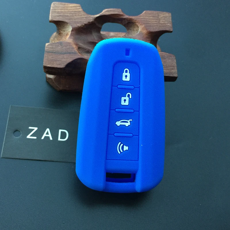 ZAD Silicone car Key Cover Case FOB Shell Skin for SSANGYONG TIVOLAN ACTYON KYRON Korando Rodius Remote 4 button key-styling