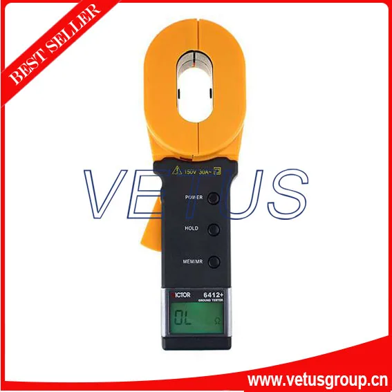 VICTOR 6412+ Clamp-On Digital Ground Resistance Tester Earth Resistance Tester Meter