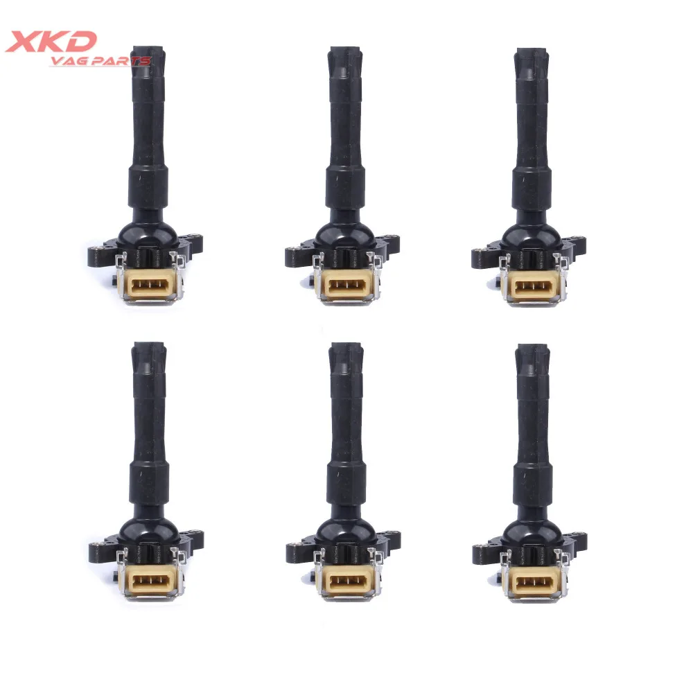 6pcs Ignition Coil Set Fit For  E36 E38 E39 E46 530i 840ci / 850ci M3 M5 X5   12131748018 12 13 1 748 018