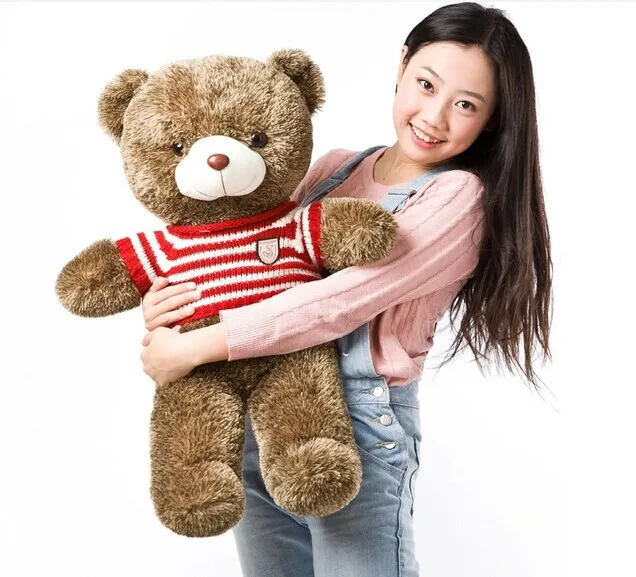 Stuffed animal 70cm stripes sweater Teddy bear plush toy soft doll gift w1697