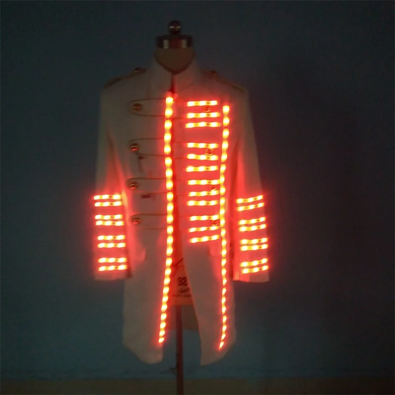 Hot Sale Led Luminous Clothes Flashing Growing Light Up Windbreaker Costume DJ Party Show