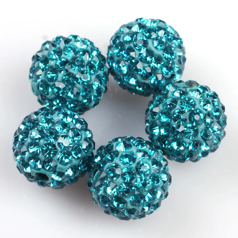 10mm de diamantes de imitación de arcilla Multicolor, cuentas sueltas de bola de discoteca de cristal CZ para la fabricación de joyas, 10 Uds. Para