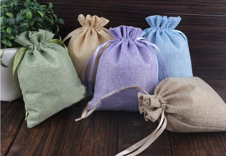 

16*20 120pcs Mixed Jute Drawstring Sacks gift bags with jewelry/Accessories/Cosmetic/wedding/christmas Linen pouch Packaging Bag