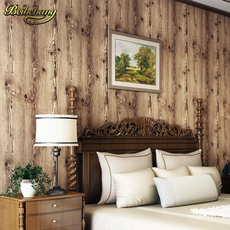 beibehang wall paper. Puna high environmental non-woven wallpaper living room bedroom restaurant Fanpuguizhen wood backdrop wall