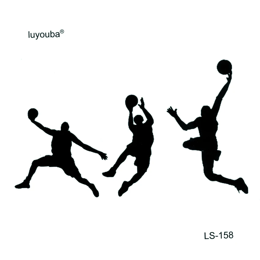 Mr. Basketball Waterproof Temporary Tattoos Men Sports boy Fake Tattoo  Sleeve Tatuajes Temporales A Prueba De Agua Face Jewels