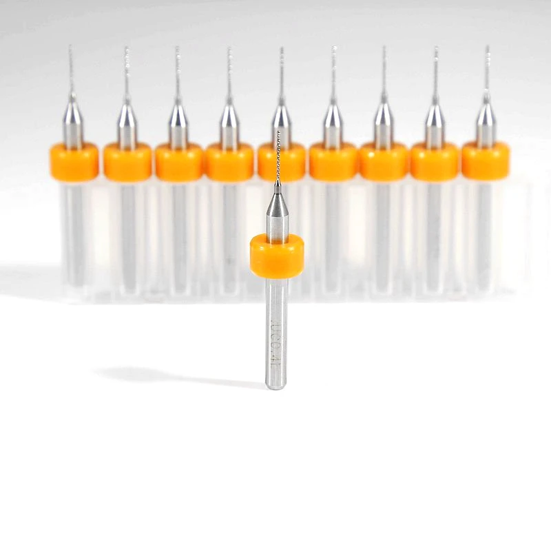 HANGXING Tungsten Carbide PCB Drill 0.4mm/0.45mm 10PCS CNC Router Metalworking Drilling Wood Drilling Twist Drill Hand Tools