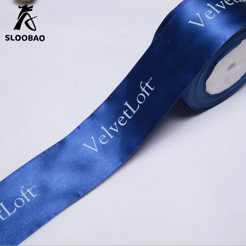 customized DIY satin printed ribbon for gift packing/wedding/cake box/birthday party/festival/flower with Personalized logo