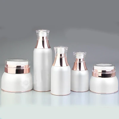 

30ml 50ml 100ml Lotion Pump airless Bottle 30g,50g White Acrylic Cream Jar Empty Cosmetic Packing Container 200Pcs/Lot