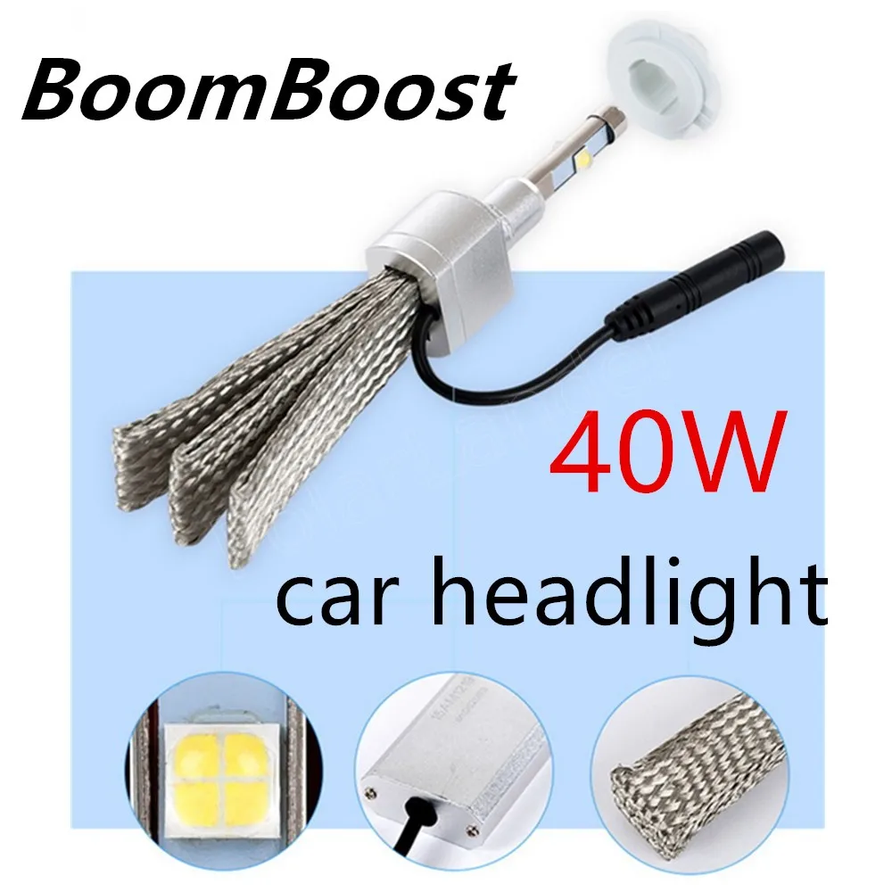 

BoomBoost 2 pieces H4 H7 Bulb 12V 24V 40W Super White 6000K Car HeadLight Lamp car accessory light headlamp high power