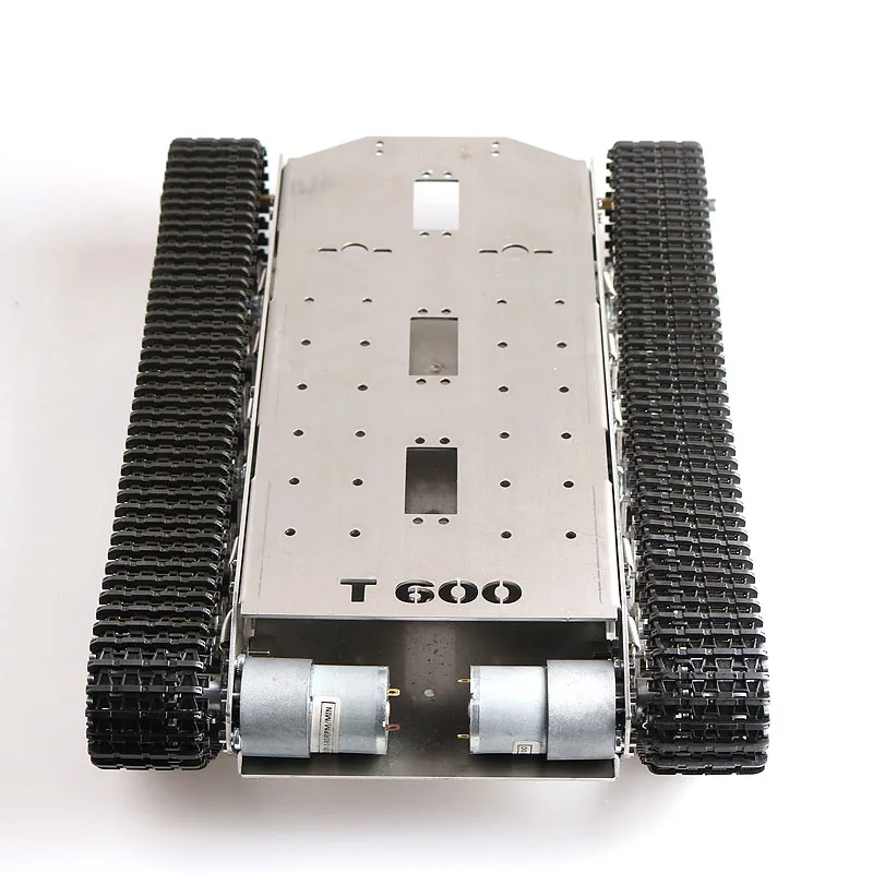 RC Metal Tank Chassis T-600 Flexible Damping Golden Robot Tracked Vehicle Chassis Off-road Crawler Caterpillar Mobile Platform