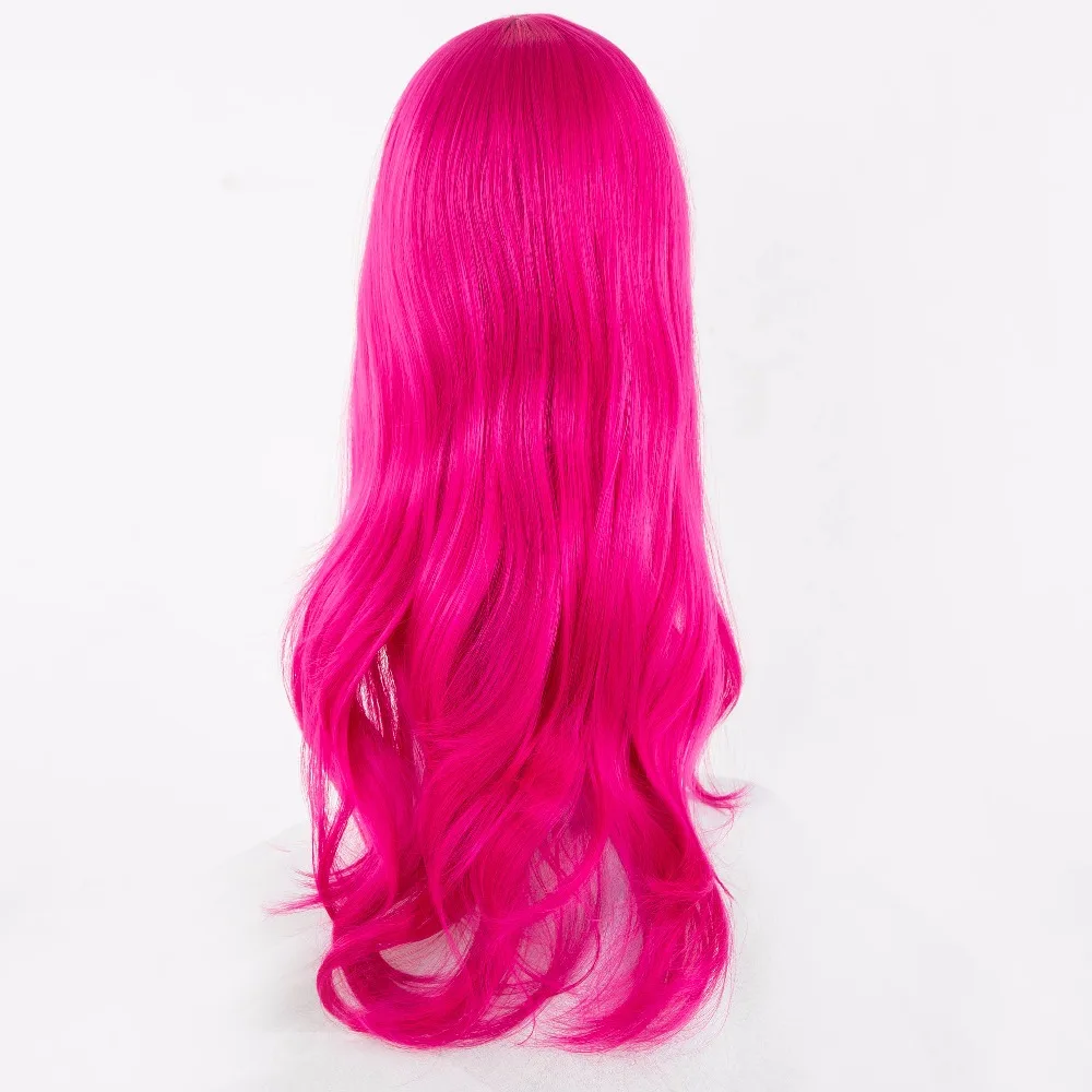 Roze Pruik Fei-Show Synthetische Hittebestendige Vezel Lang Golvend Haar Pelucas Cartoon Vrouwelijke Cosplay Haarstukjes Party Salon Hairsets