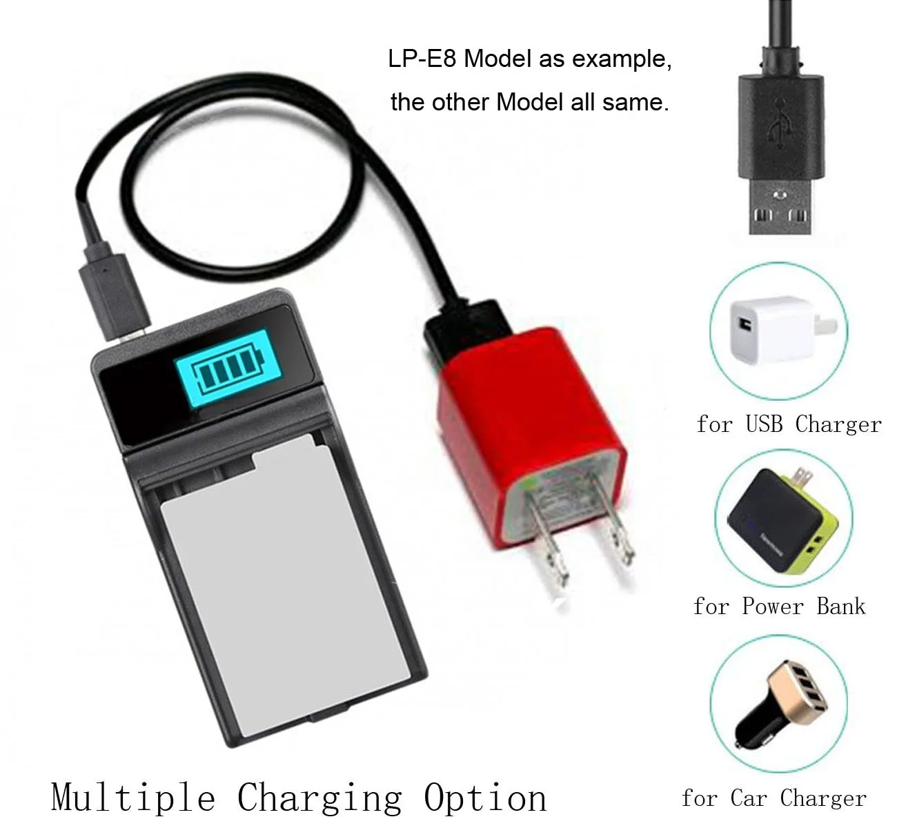 Battery Charger for Sony Cyber-shot DSC-W310, W320, W330, W350, W360, W380, W390, W520, W530, W550, W560, W570 Digital Camera