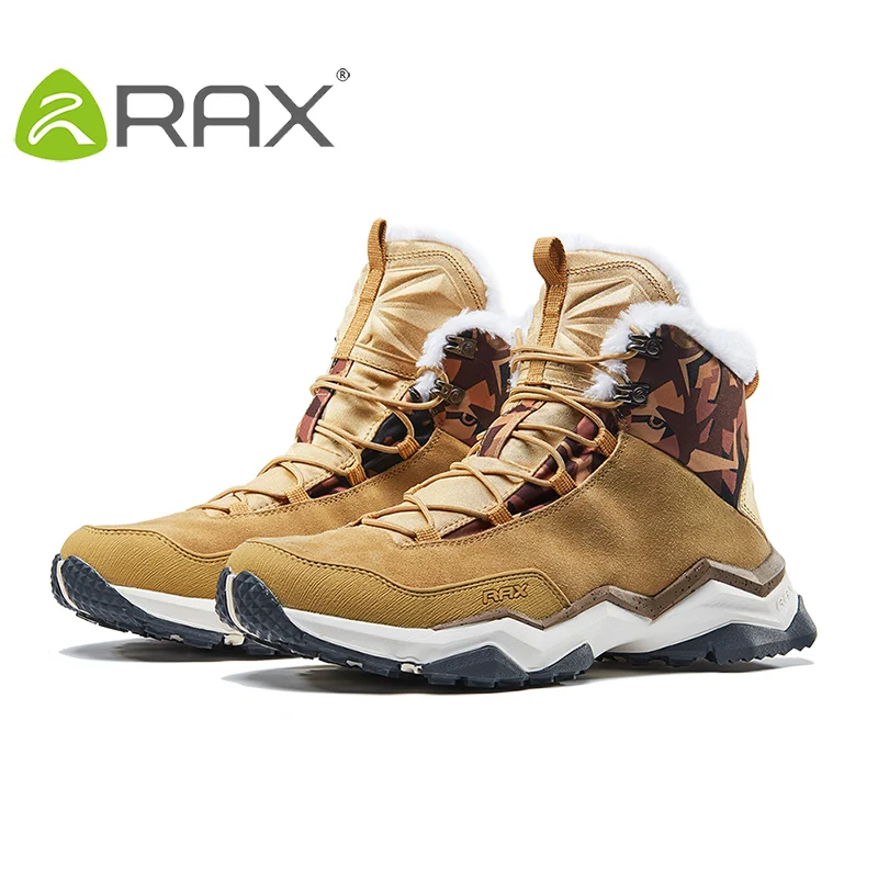 RAX Men\'s Winter Hiking Boots Mountain Trekking Anti-slip ShoesBreathable Comfortable Soft Mountain Shoes for Professional Men