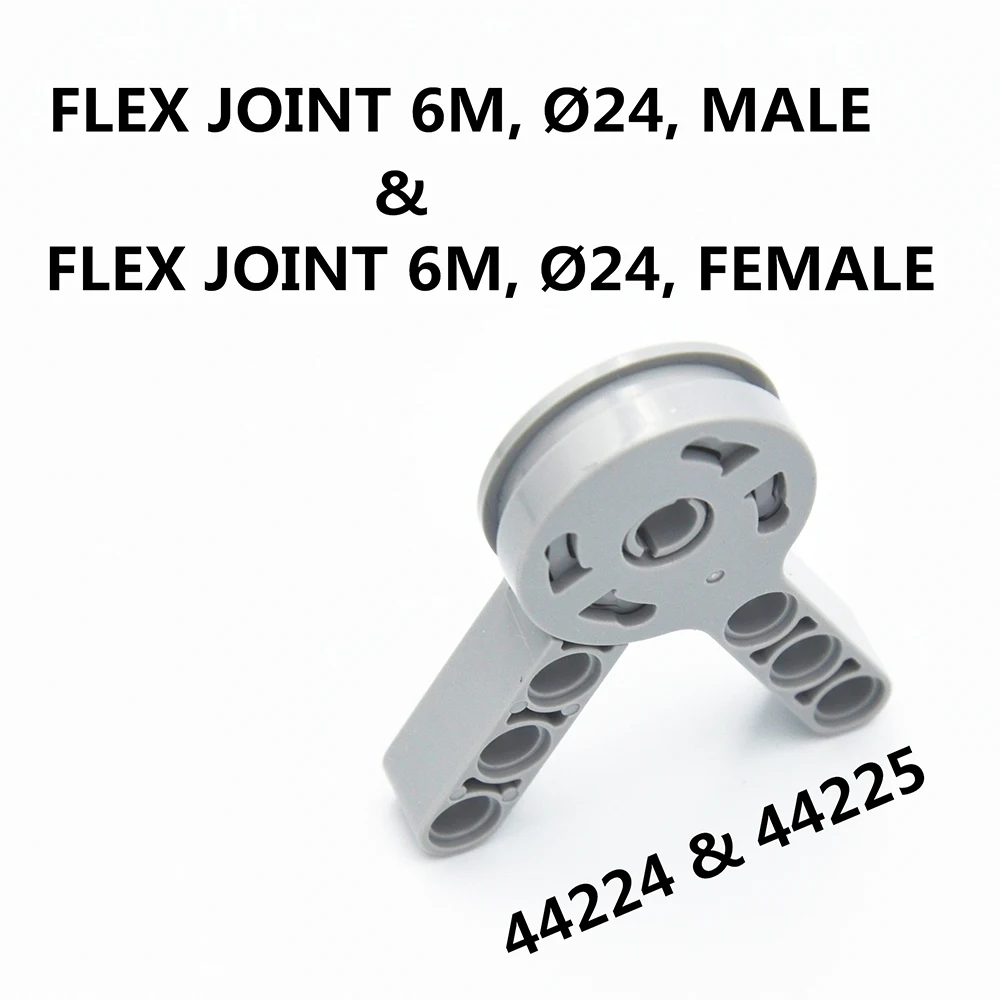 MOC Building Block Technical Parts 4pcs FLEX JOINT 6M, DIA24, MALE & FEMALE Compatible with Lego 44224 +44225 for kids boys Toy