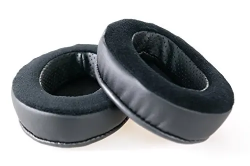 Fone de ouvido em espuma de memória híbrida, preto, pu/veludo, adequado para grande, sobre o ouvido