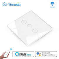 Wifi Smart Wall Touch Light Dimmer Switch 400W 1 Gang EU/UK Standard APP Remote Control Works with Amazon Alexa and Google Home