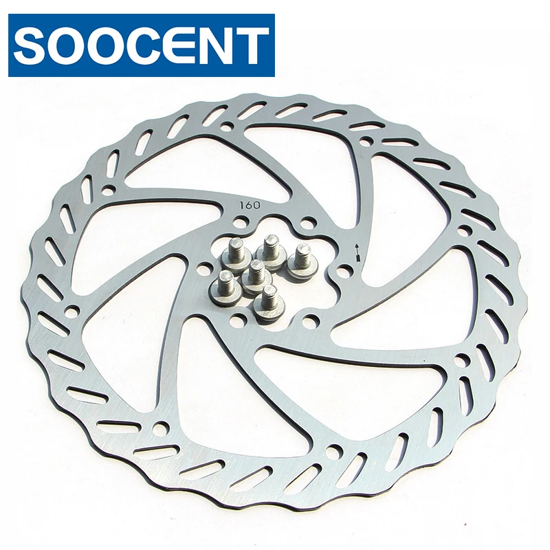 2pcs Mountain bicycle line mechanical brake disc/Disc brake Rotor/disc 160 mm 6 hole type (diagonal pitch 44 mm) Screw (silver)