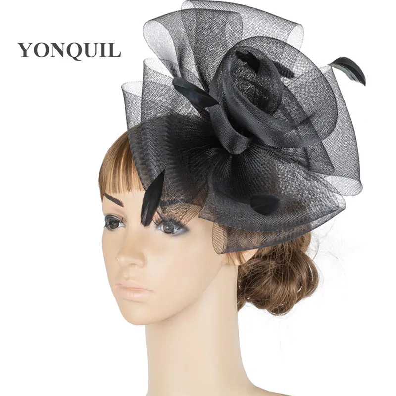 

Elegant Women Feather Fascinator Hats Good Quality Bridal Headwear Good for Wedding Party Hair Accessories 6Pcs/Lot MYQ076