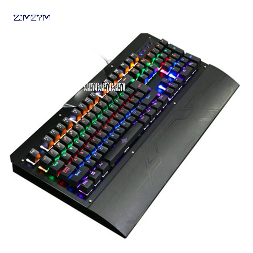 K26-S Mechanical Keyboard with Wired USB Port Blue Switch Metal Panel LED Teclado Gamer Keyboard Anti-ghosting 104 Number of key