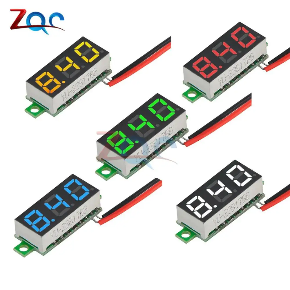 0.28\'\' 2.5V-30V 12V 24V Mini LED DC Digital Voltmeter Voltage Meter Panel Volt Tester Detector Monitor 2 Wires Auto Car Mobile