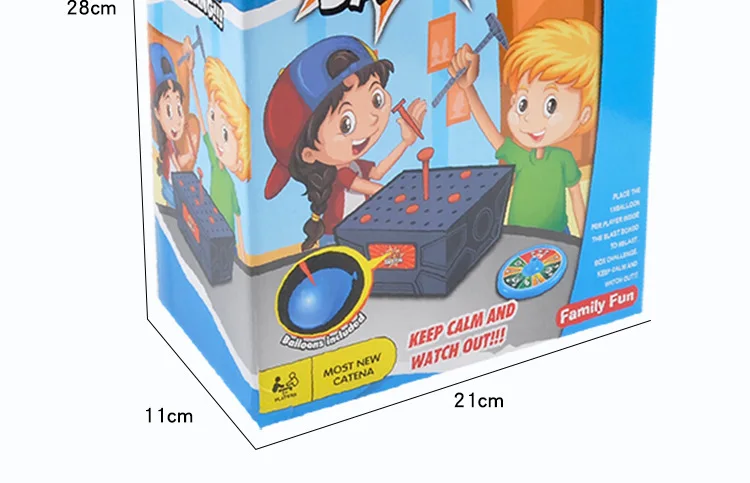 Ristyur Jeu De Boîtes De Souffle De Ballon, Jeu D'explosions De Ballon, Jeu De Boîtes De Souffle Fou, Jeu De Boîte Ballon Hammer Whack, Jeux Société Ballon Délicats, Jeux Société Amusants Sur