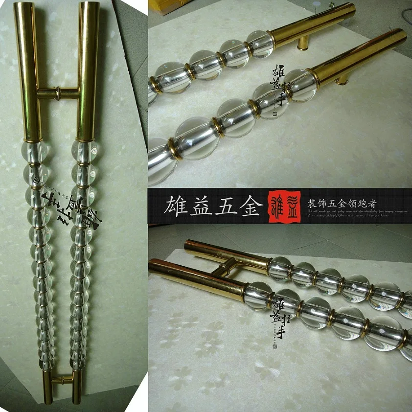 European-style antique door handle / glass door doors handle / door Titanium Crystal Hotel KTV bar handle