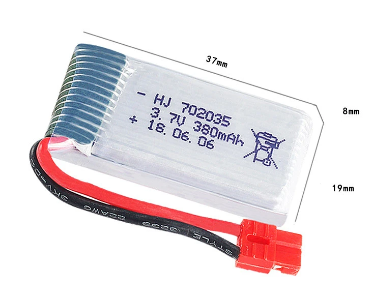 Pin Cho SYMA X5A-1 X15 X15C X15W Quadcopter RC Trực Thăng Phần HM 3.7V 380Mah Pin Lipo 5 Chiếc