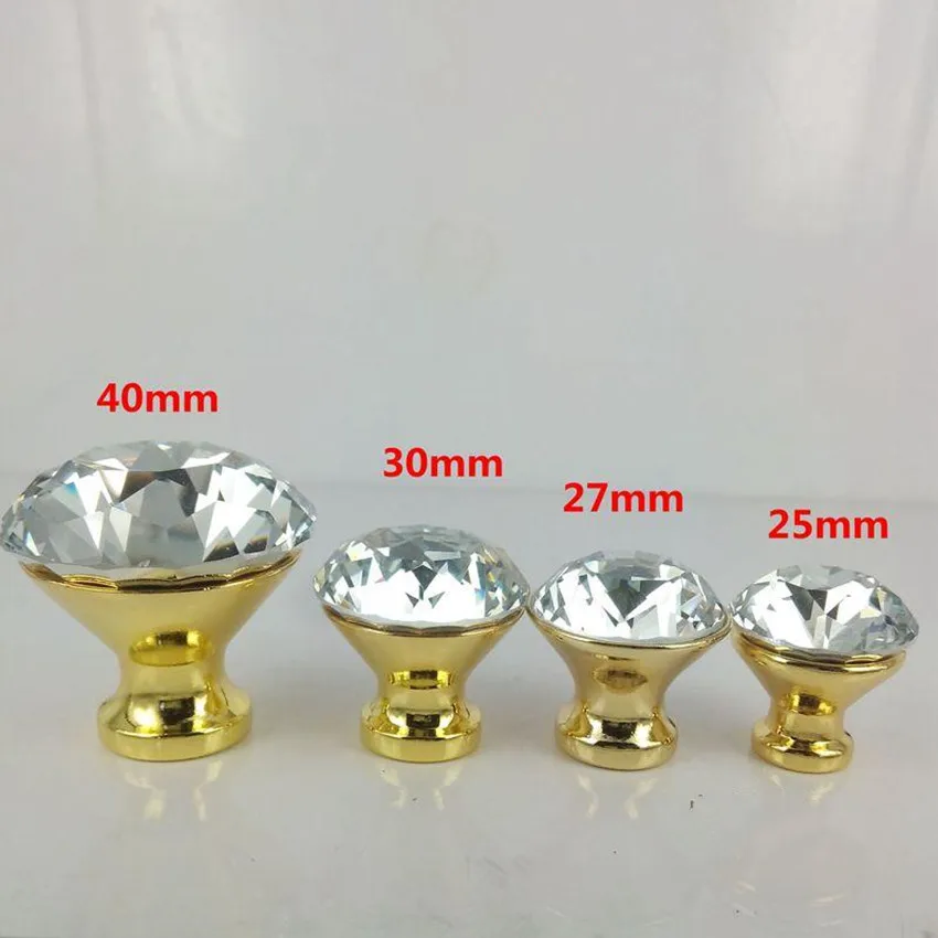 

modern fashion glass crystal furniture knobs glass diamond drawer cabinet knobs pulls silver chrome golden dresser door handles