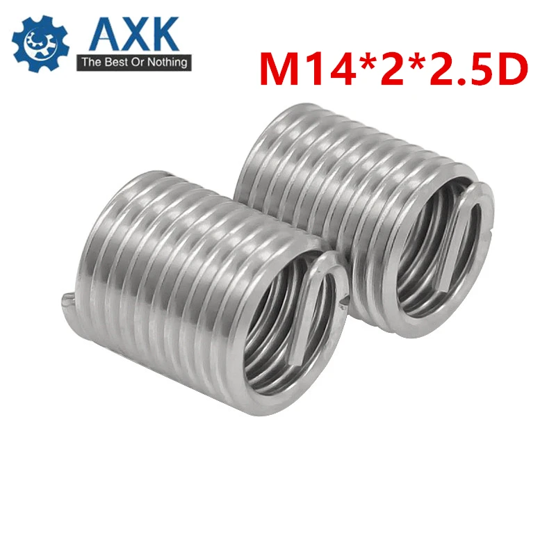 

20Pcs M14*2*2.5D Screw Thread Insert A2 Stainless Steel 304 Fasteners Repair Tools Kit Coiled Wire Helical Screw Sleeve Set