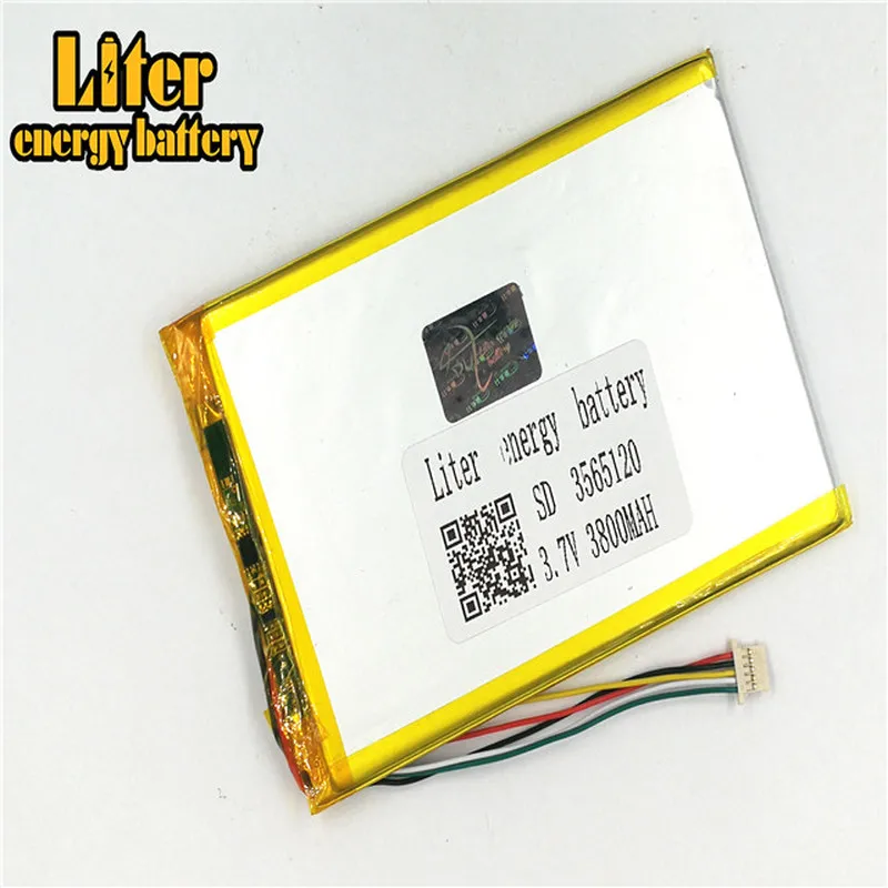 Разъем 1,0-5 P 3565120 3,7 V 3800mah Оптовая Продажа Ультра тонкие lipo батареи перезаряжаемые литий-ионный полимерный планшетный ПК батарея
